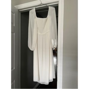 Aritzia Wilfred Tempest Midi Dress in Light Birch